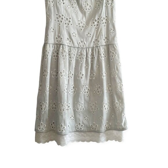 Bill Blass Silver Gray Eyelet Sleeveless Dress, Size 6 - Picture 10 of 16
